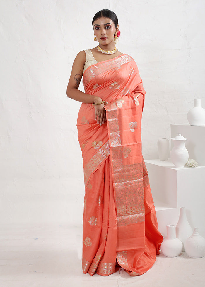 Pink Dupion Silk Saree With Blouse Piece - Indian Silk House Agencies