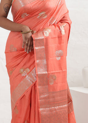 Pink Dupion Silk Saree With Blouse Piece - Indian Silk House Agencies