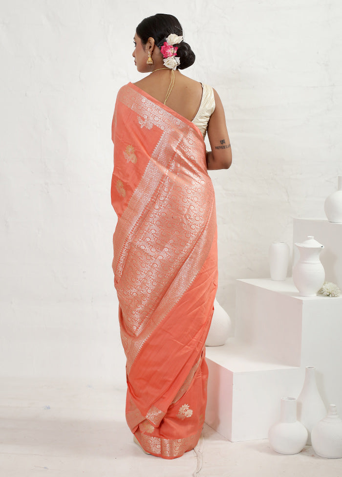 Pink Dupion Silk Saree With Blouse Piece - Indian Silk House Agencies