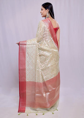 Multicolor Kora Silk Saree With Blouse Piece - Indian Silk House Agencies