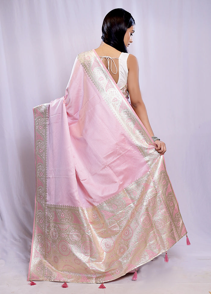 Pink Dupion Silk Saree With Blouse Piece - Indian Silk House Agencies