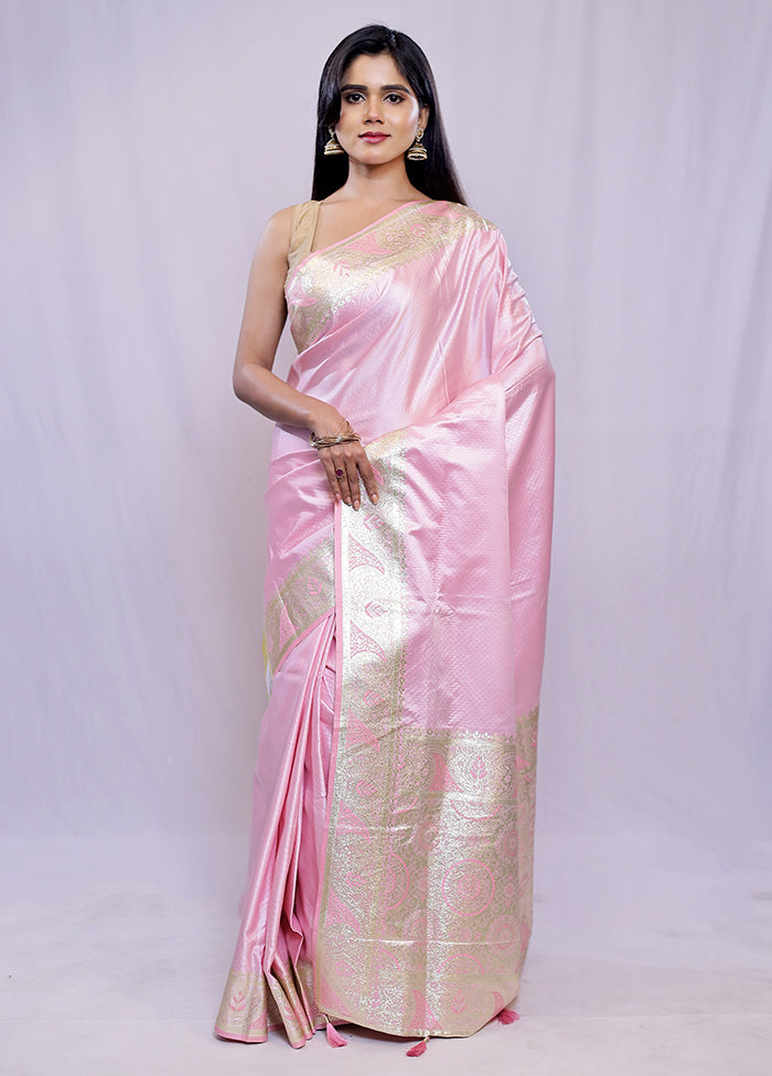 Pink Dupion Silk Saree With Blouse Piece - Indian Silk House Agencies