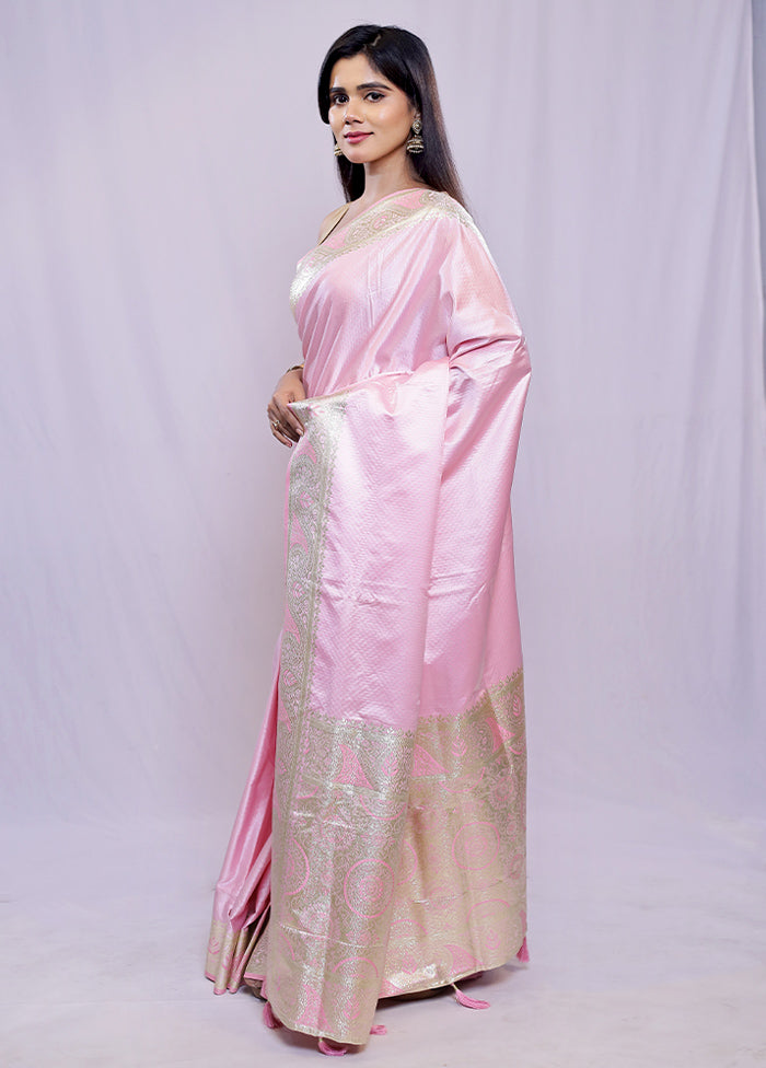 Pink Dupion Silk Saree With Blouse Piece - Indian Silk House Agencies