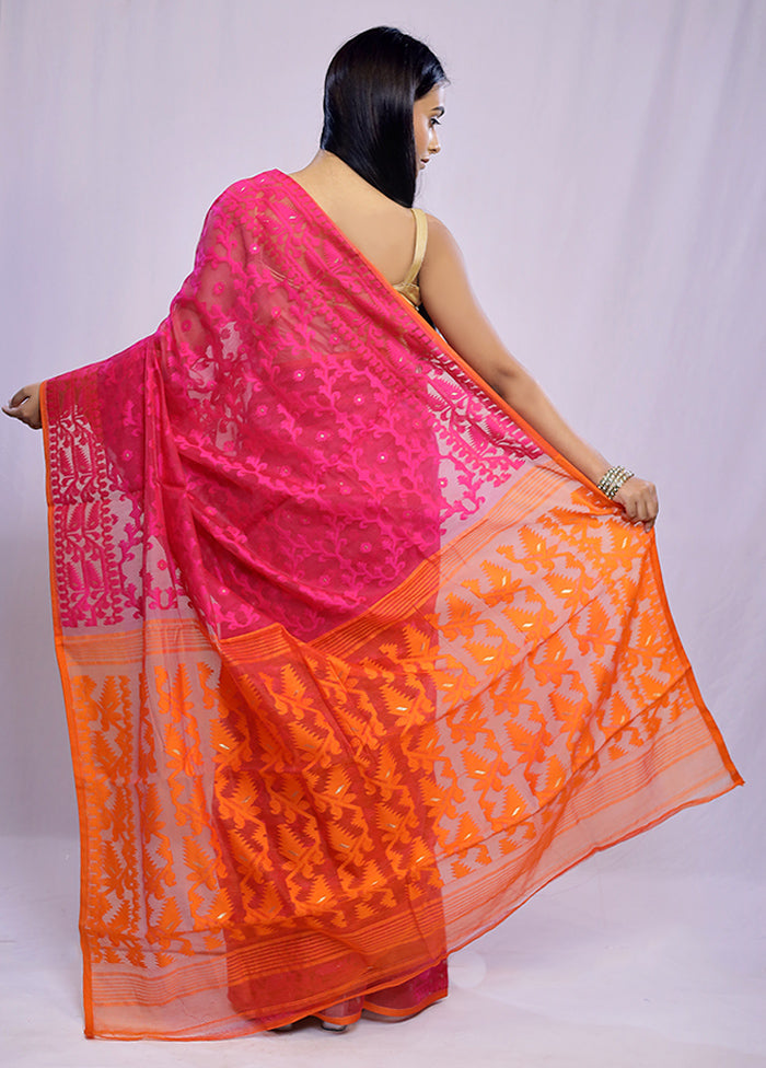 Pink Tant Cotton Saree Without Blouse Piece - Indian Silk House Agencies