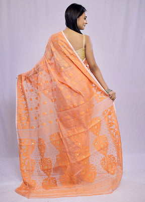 Orange Tant Cotton Saree Without Blouse Piece - Indian Silk House Agencies