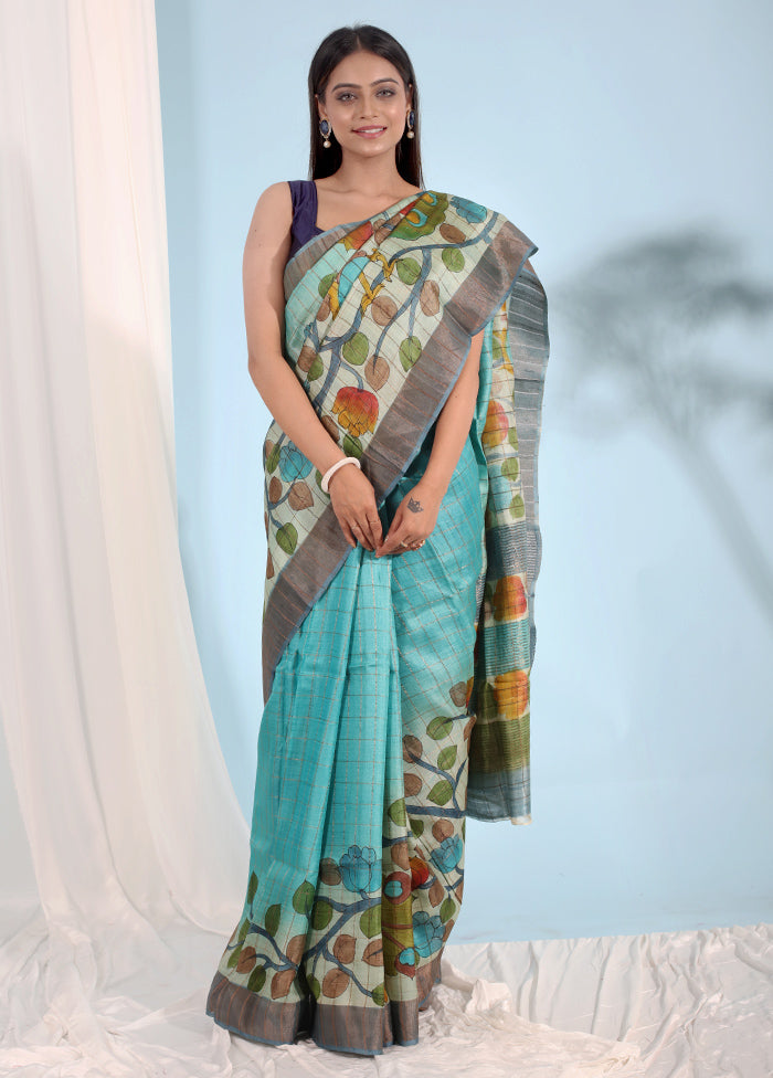 Multicolor Tussar Silk Saree With Blouse Piece - Indian Silk House Agencies