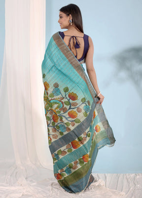 Multicolor Tussar Silk Saree With Blouse Piece - Indian Silk House Agencies