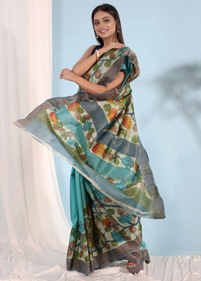 Multicolor Tussar Silk Saree With Blouse Piece - Indian Silk House Agencies