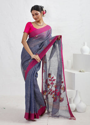 Blue Matka Pure Silk Saree With Blouse Piece - Indian Silk House Agencies