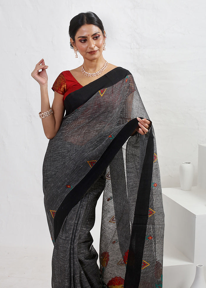 Grey Matka Pure Silk Saree With Blouse Piece - Indian Silk House Agencies