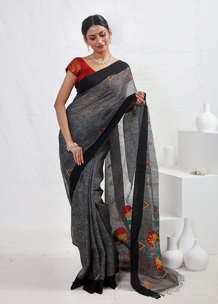 Grey Matka Pure Silk Saree With Blouse Piece - Indian Silk House Agencies