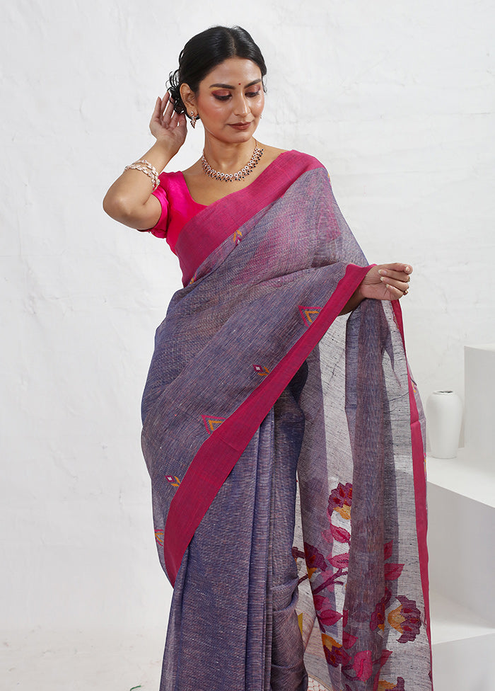 Blue Matka Pure Silk Saree With Blouse Piece - Indian Silk House Agencies