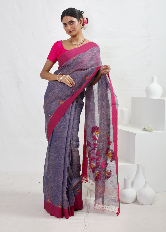 Blue Matka Pure Silk Saree With Blouse Piece - Indian Silk House Agencies