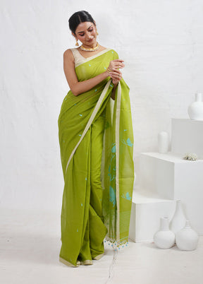 Green Matka Silk Saree With Blouse Piece - Indian Silk House Agencies