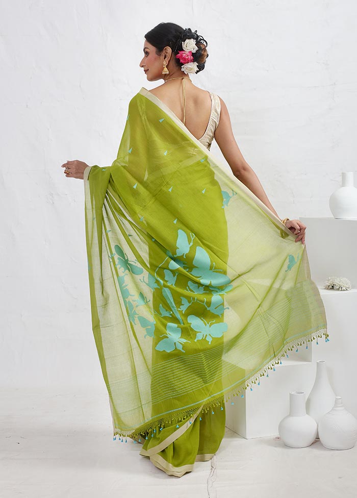 Green Matka Silk Saree With Blouse Piece - Indian Silk House Agencies