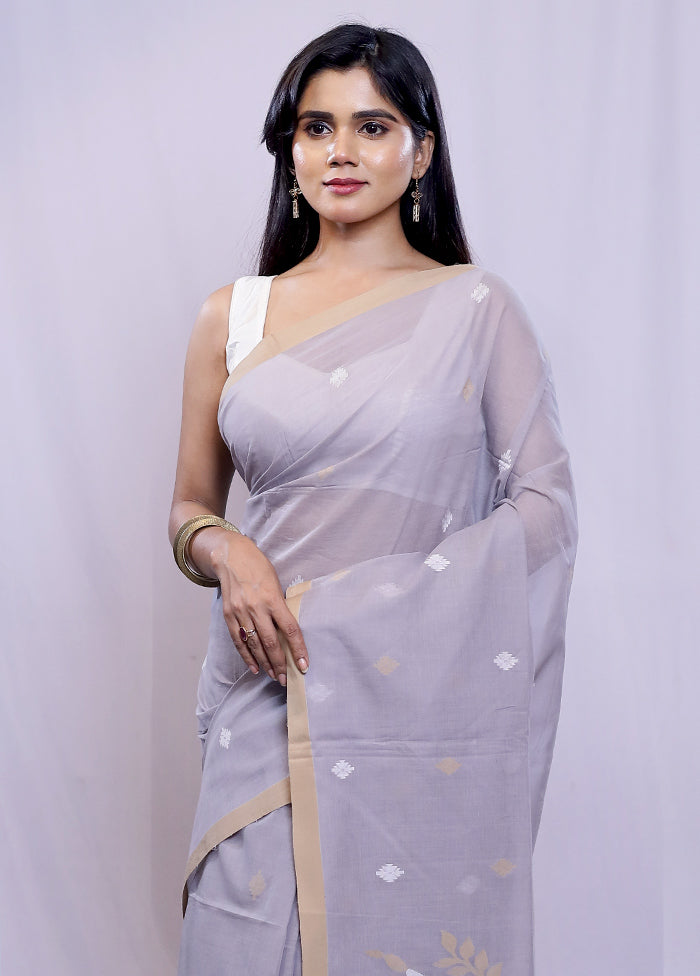 Grey Matka Silk Saree With Blouse Piece - Indian Silk House Agencies