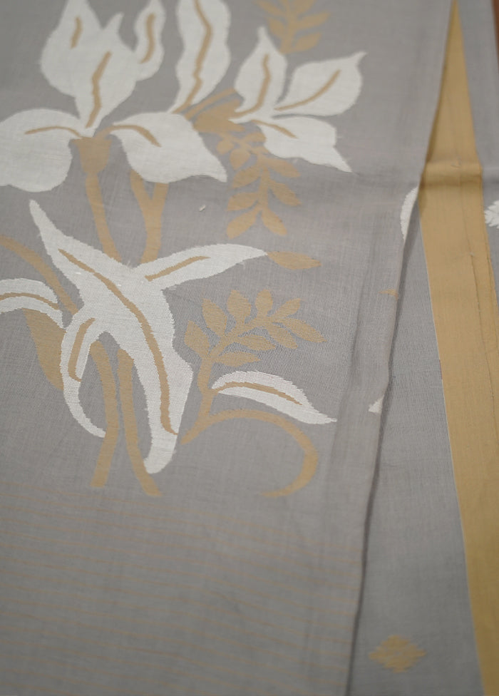 Grey Matka Silk Saree With Blouse Piece - Indian Silk House Agencies