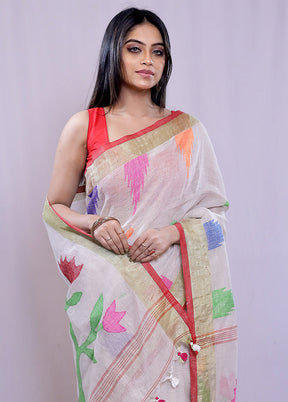 Grey Matka Silk Saree With Blouse Piece - Indian Silk House Agencies