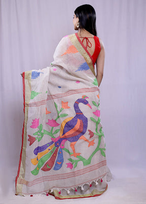 Grey Matka Silk Saree With Blouse Piece - Indian Silk House Agencies