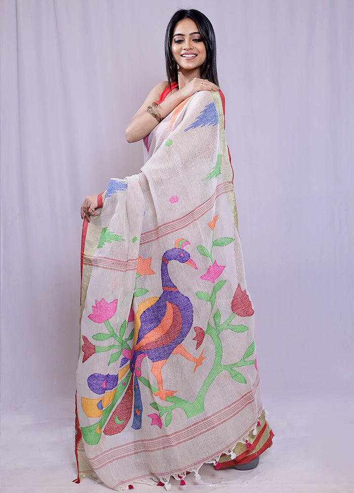 Grey Matka Silk Saree With Blouse Piece - Indian Silk House Agencies