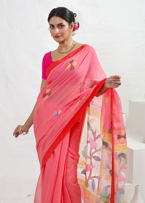 Pink Matka Silk Saree With Blouse Piece - Indian Silk House Agencies