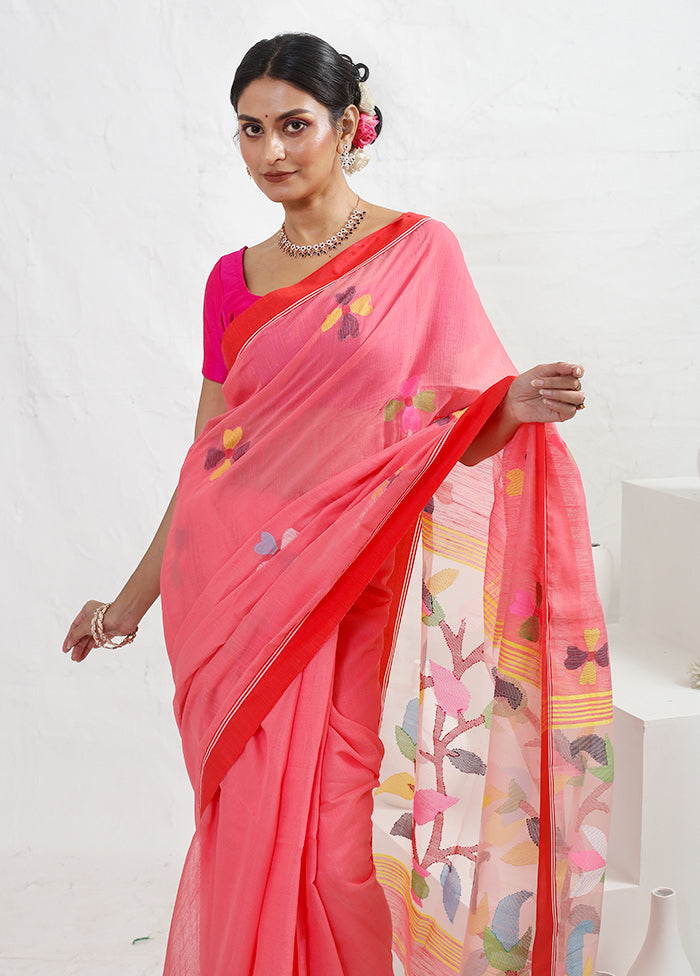 Pink Matka Silk Saree With Blouse Piece - Indian Silk House Agencies