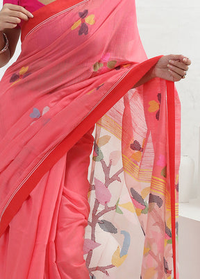 Pink Matka Silk Saree With Blouse Piece - Indian Silk House Agencies