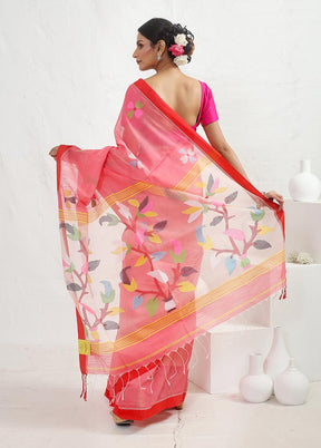 Pink Matka Silk Saree With Blouse Piece - Indian Silk House Agencies