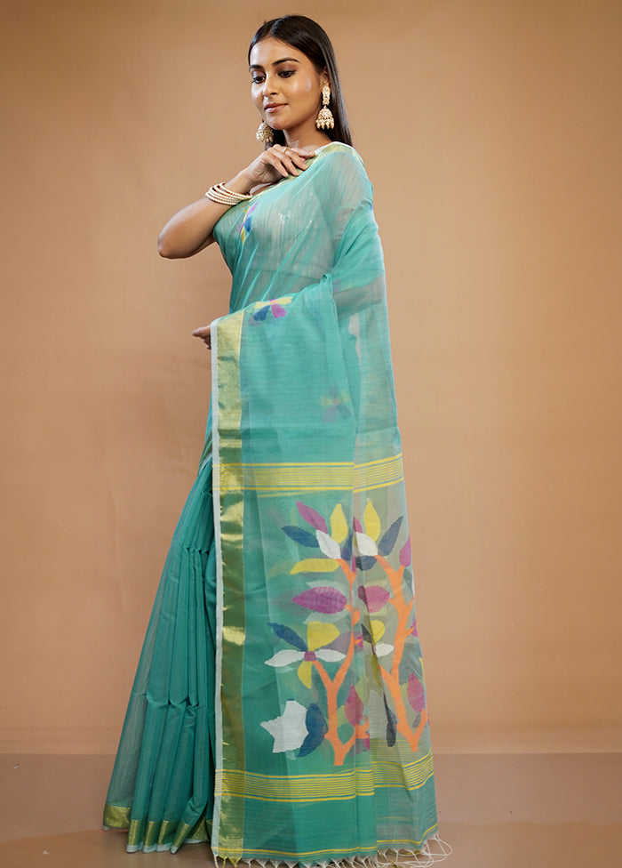 Green Matka Silk Saree With Blouse Piece - Indian Silk House Agencies