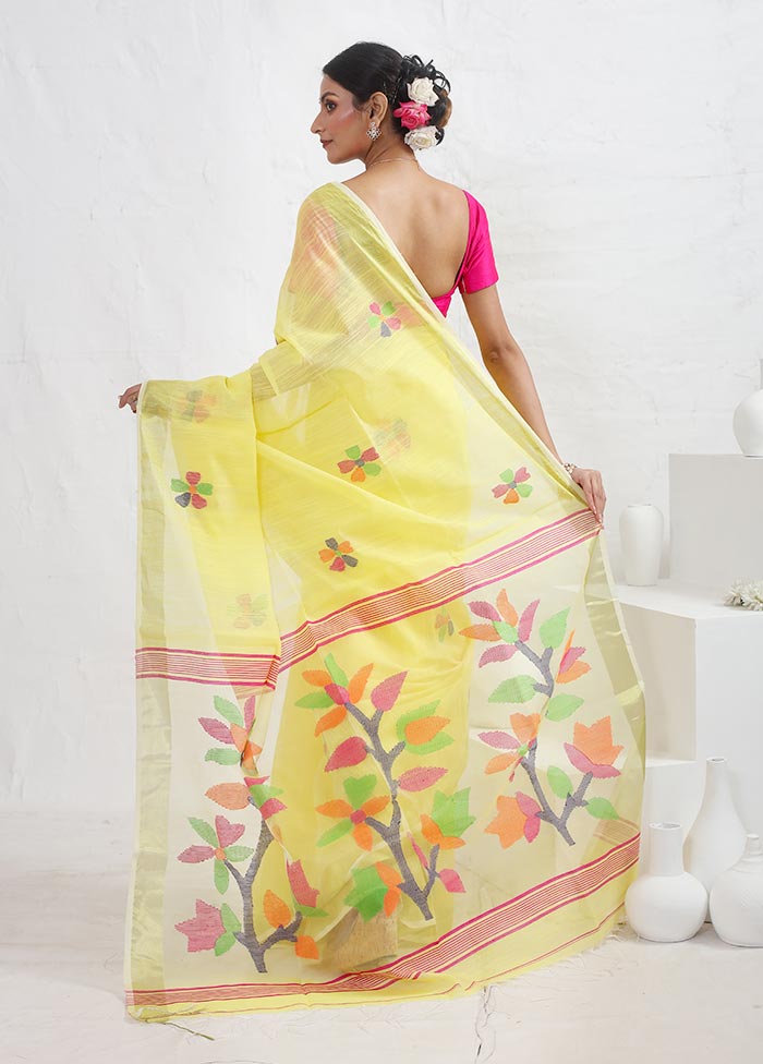 Yellow Matka Silk Saree With Blouse Piece - Indian Silk House Agencies