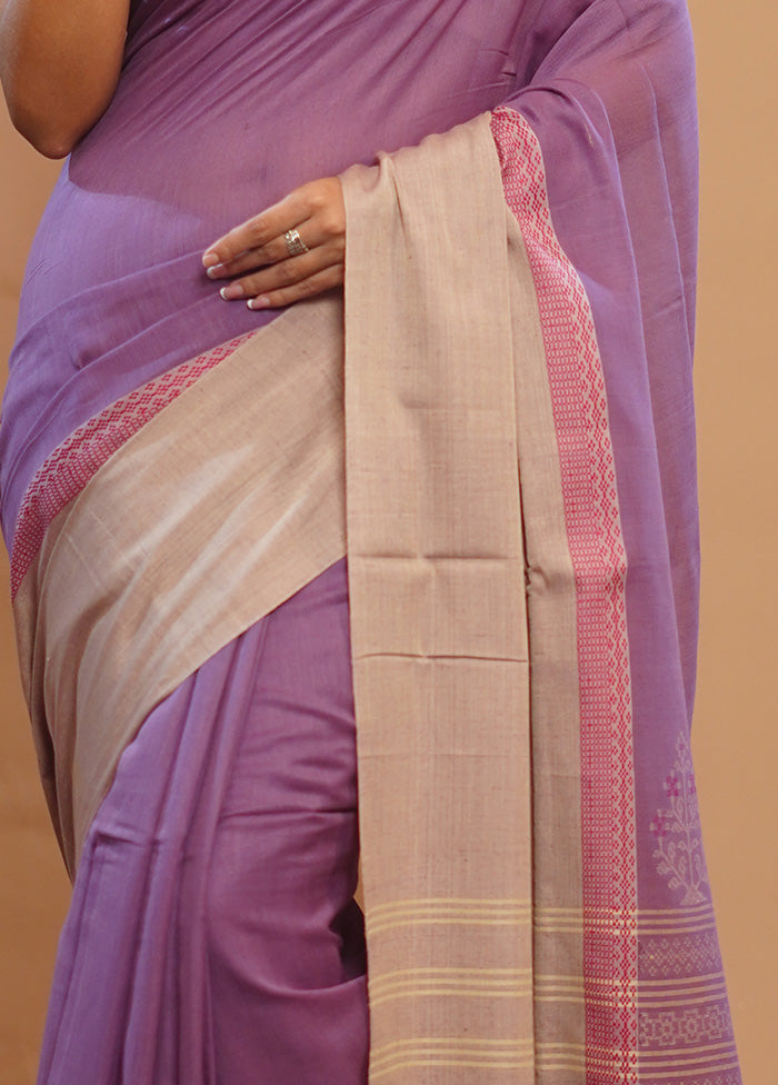 Purple Matka Silk Saree With Blouse Piece - Indian Silk House Agencies