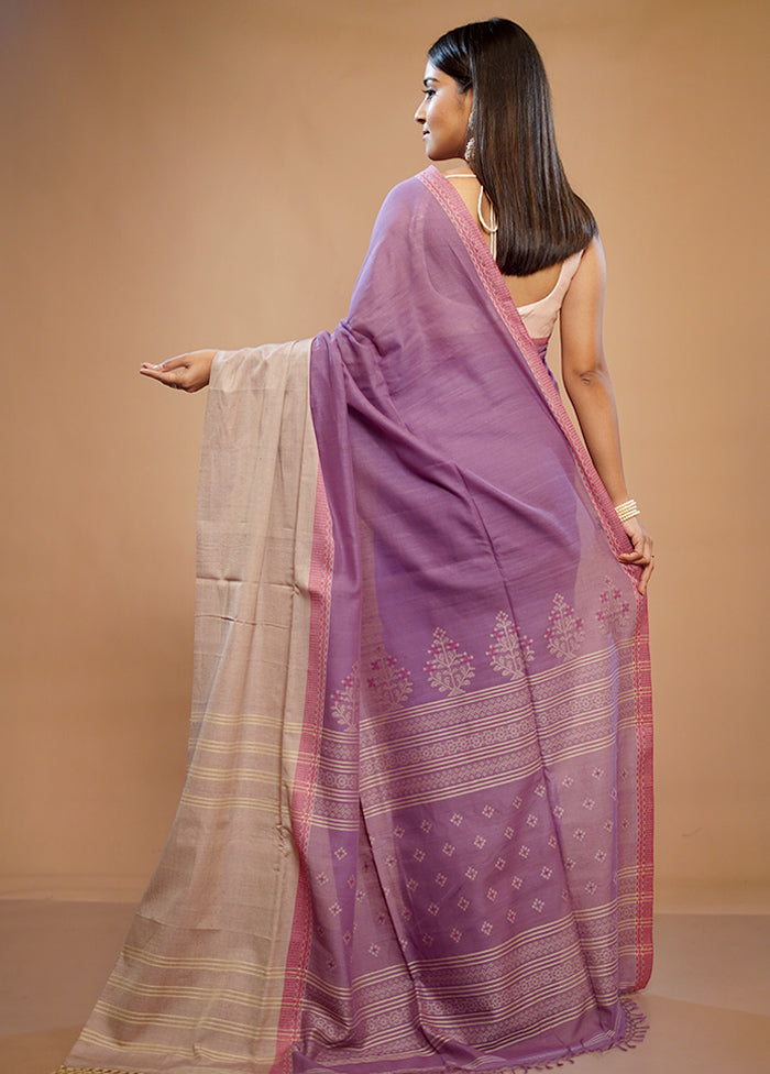 Purple Matka Silk Saree With Blouse Piece - Indian Silk House Agencies