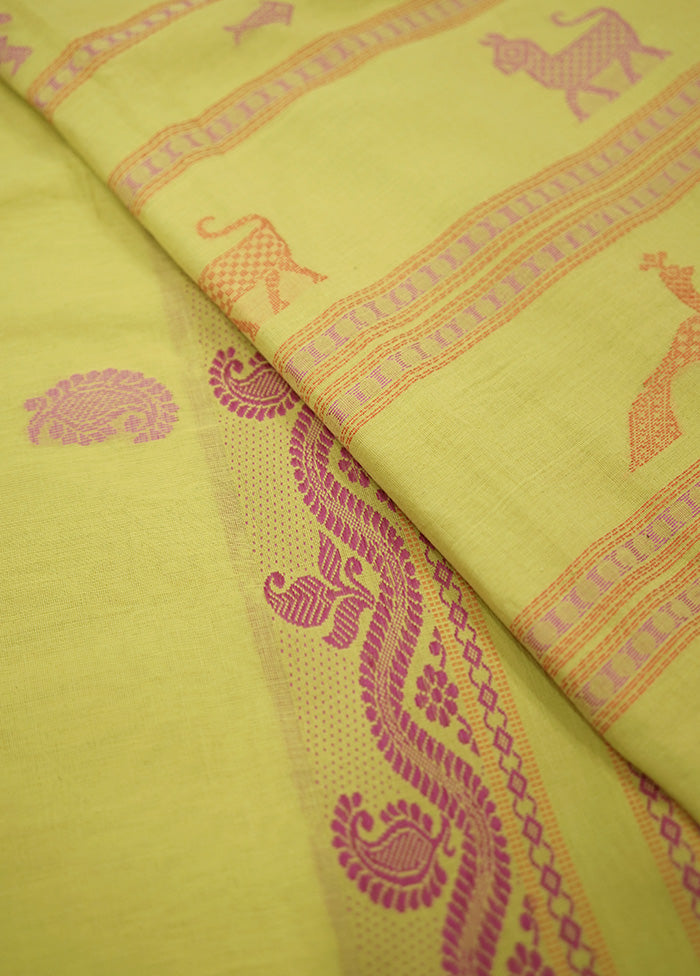 Yellow Matka Silk Saree With Blouse Piece - Indian Silk House Agencies