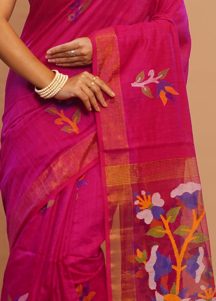 Pink Matka Pure Silk Saree With Blouse Piece - Indian Silk House Agencies