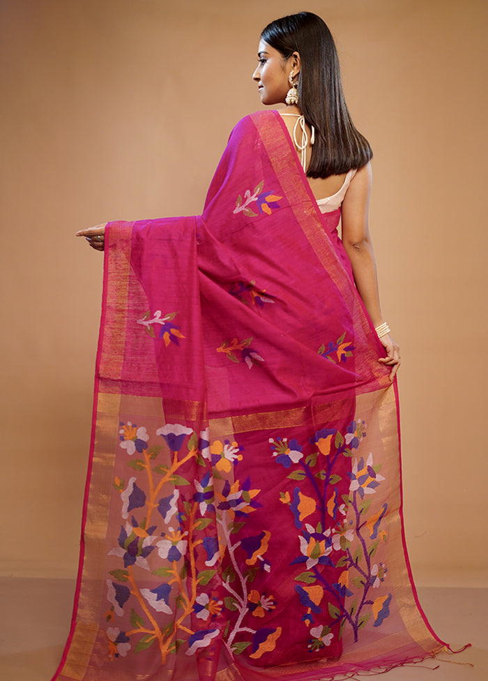 Pink Matka Pure Silk Saree With Blouse Piece - Indian Silk House Agencies