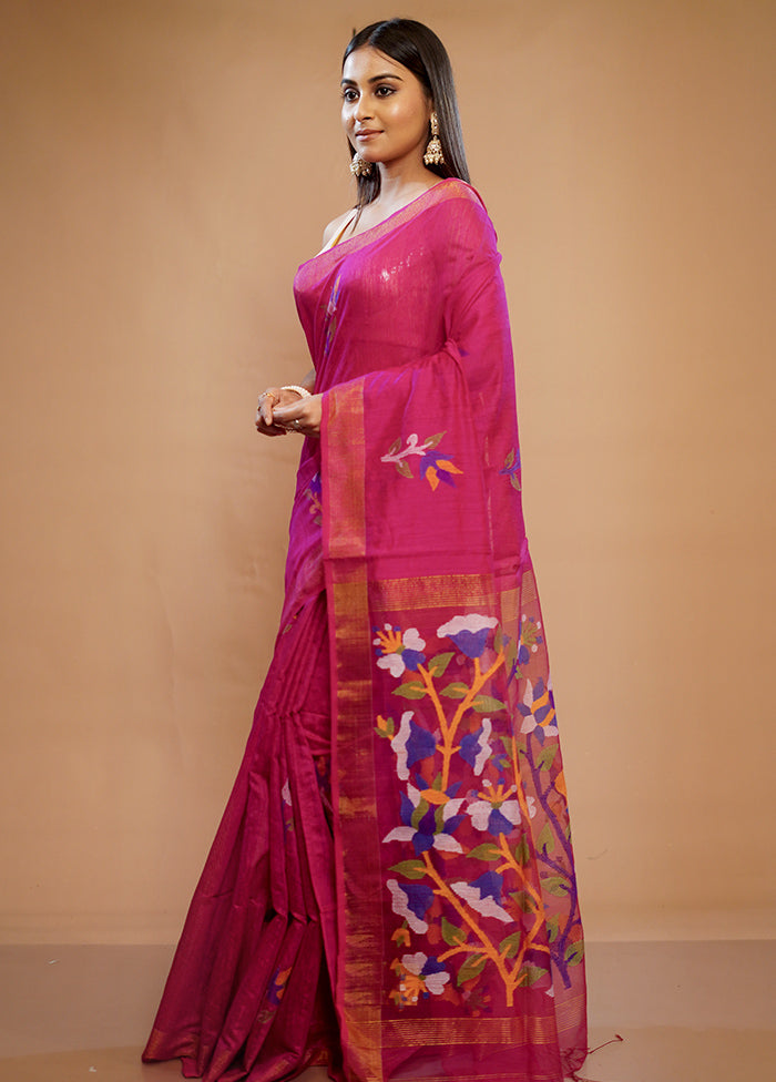 Pink Matka Pure Silk Saree With Blouse Piece - Indian Silk House Agencies