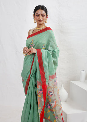 Green Matka Pure Silk Saree With Blouse Piece - Indian Silk House Agencies