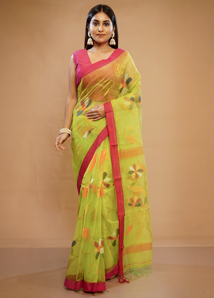 Green Matka Pure Silk Saree With Blouse Piece - Indian Silk House Agencies