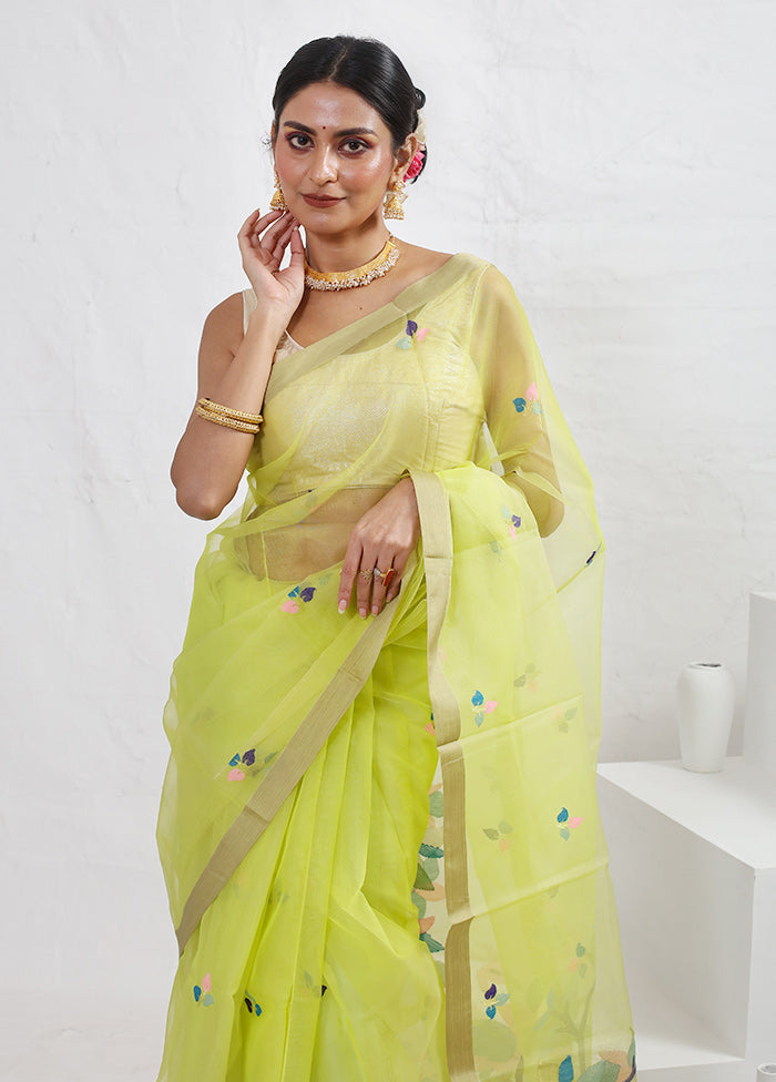 Green Matka Pure Silk Saree With Blouse Piece - Indian Silk House Agencies