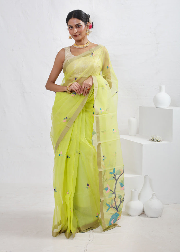 Green Matka Pure Silk Saree With Blouse Piece - Indian Silk House Agencies