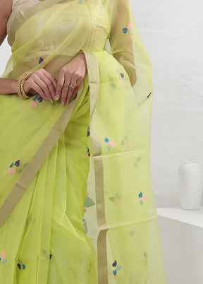 Green Matka Pure Silk Saree With Blouse Piece - Indian Silk House Agencies