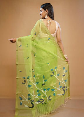 Green Matka Pure Silk Saree With Blouse Piece - Indian Silk House Agencies