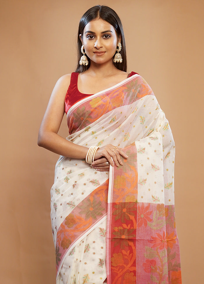 Cream Matka Silk Saree With Blouse Piece - Indian Silk House Agencies