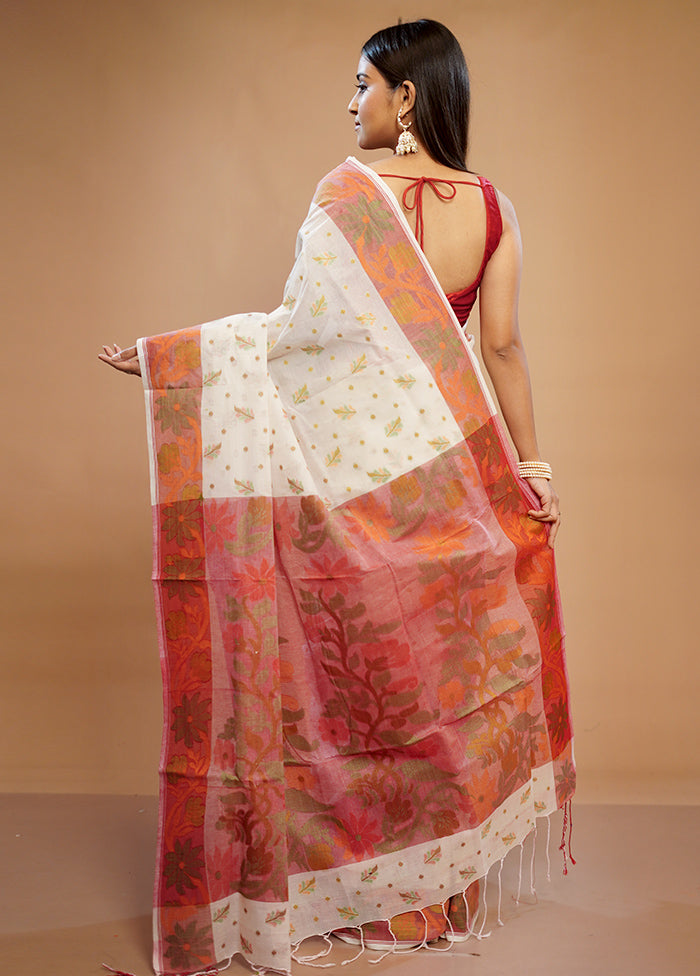 Cream Matka Silk Saree With Blouse Piece - Indian Silk House Agencies