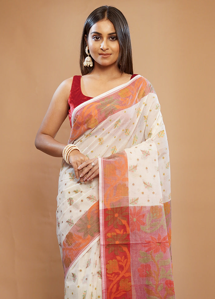 Cream Matka Silk Saree With Blouse Piece - Indian Silk House Agencies