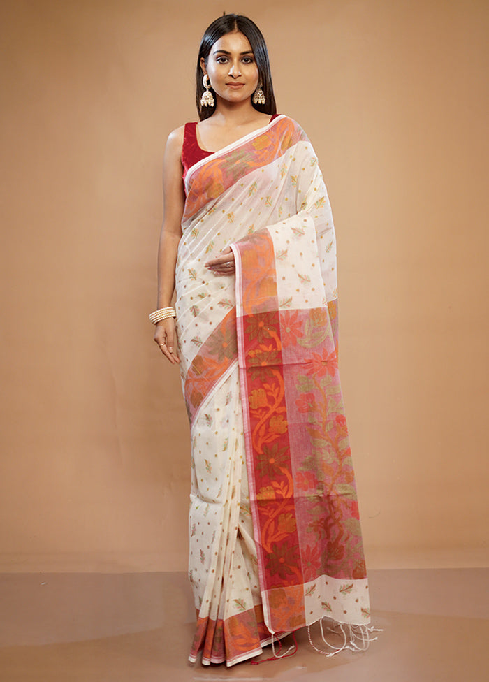 Cream Matka Silk Saree With Blouse Piece - Indian Silk House Agencies