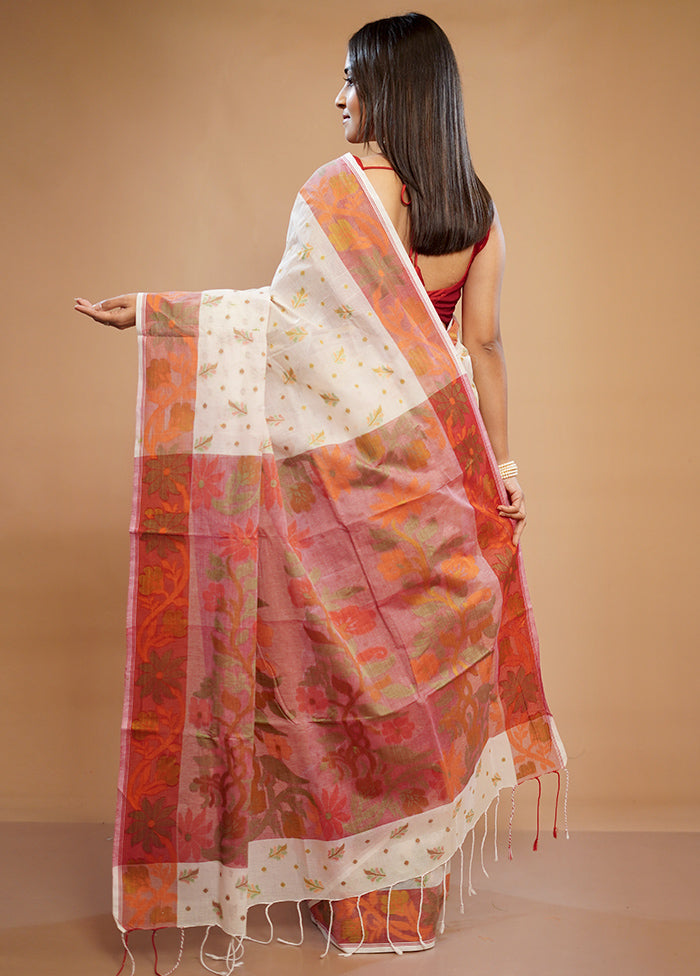 Cream Matka Silk Saree With Blouse Piece - Indian Silk House Agencies