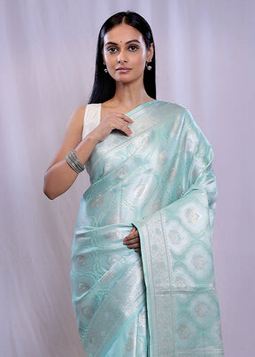 Green Dupion Silk Saree With Blouse Piece - Indian Silk House Agencies