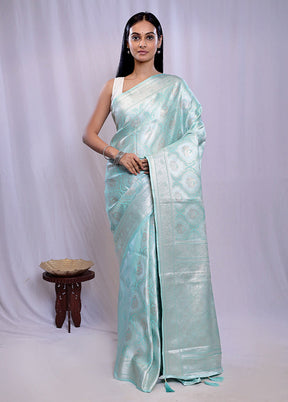 Green Dupion Silk Saree With Blouse Piece - Indian Silk House Agencies