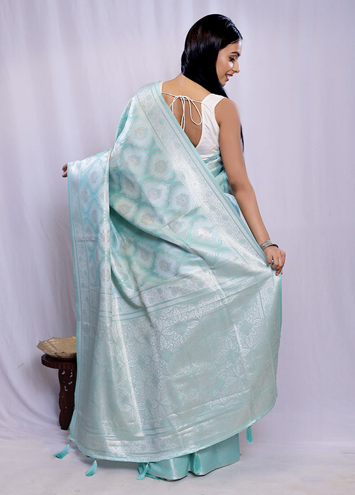 Green Dupion Silk Saree With Blouse Piece - Indian Silk House Agencies